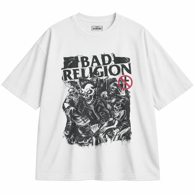 Bad Religion 3 — Unisex oversize, Blanco