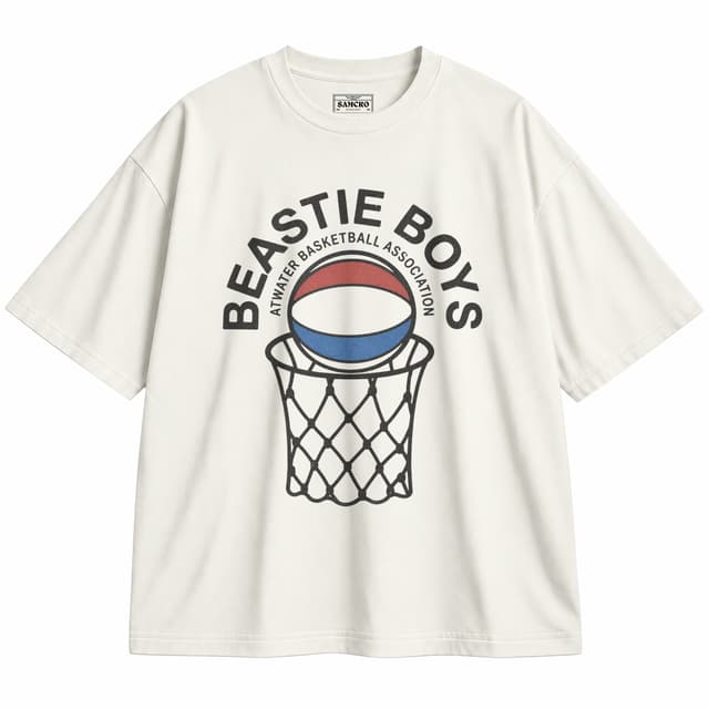Beastie Boys - Atwater Basketball Association — Unisex oversize, Crema