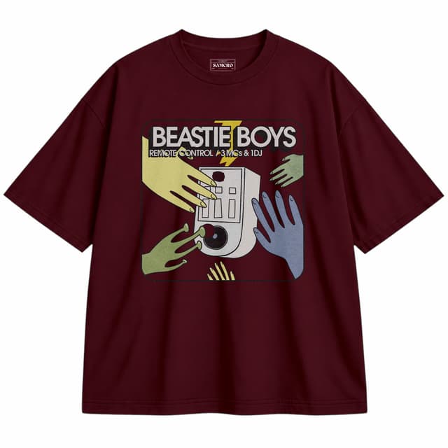 Beastie Boys - Remote Control 3mcs 1dj — Unisex oversize, Bordó
