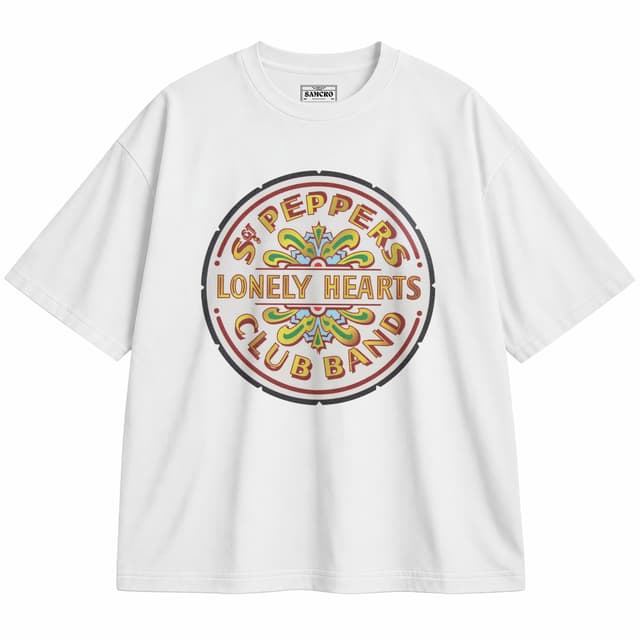 Beatles 10 — Unisex oversize, Blanco