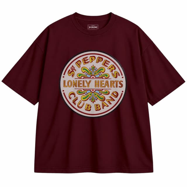 Beatles 10 — Unisex oversize, Bordó
