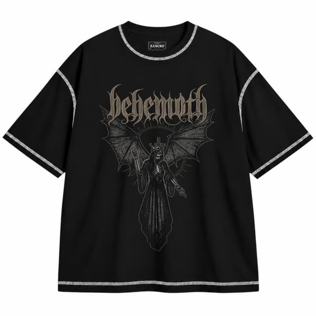 Behemoth - The Shit Ov God Purity Fist — Unisex oversize, Negro con costura blanca