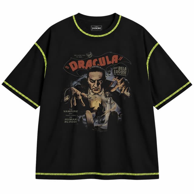 Bela Lugosi - As Dracula — Unisex oversize, Negro con costura verde