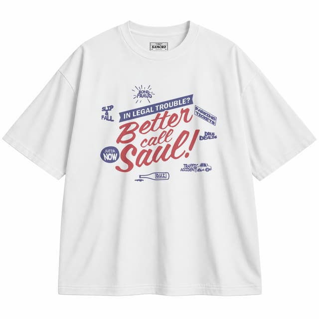 Better Call Saul 4 — Unisex oversize, Blanco