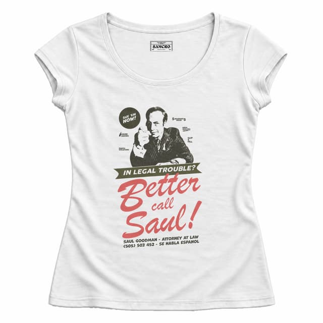 Better Call Saul - In Legal Trouble Yellow — Mujer entallada, Blanco