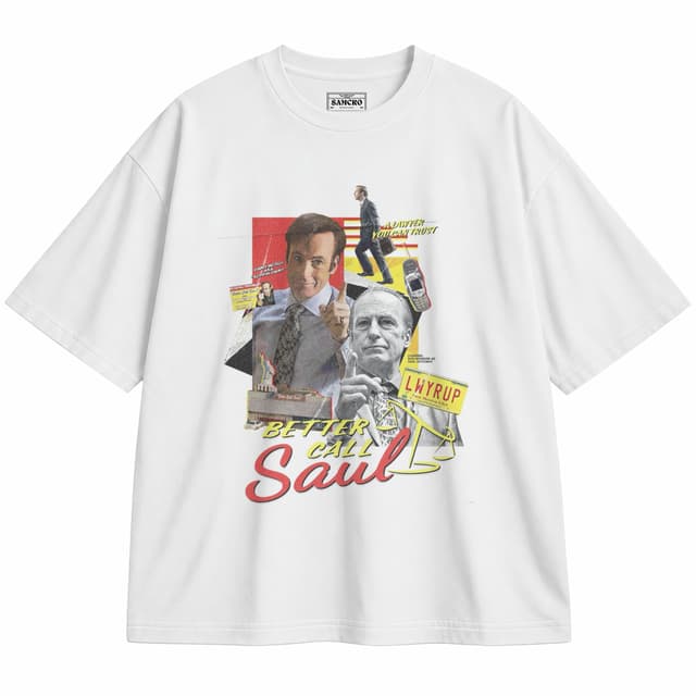 Better Call Saul - Lwyrup Collage — Unisex oversize, Blanco