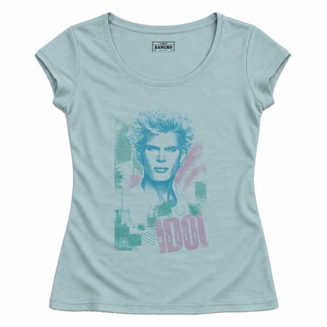 Billy Idol - Pastel — Mujer entallada, Celeste