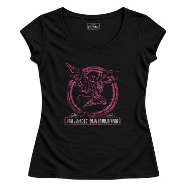 Black Sabbath - Neon Pink Henry — Mujer entallada, Negro
