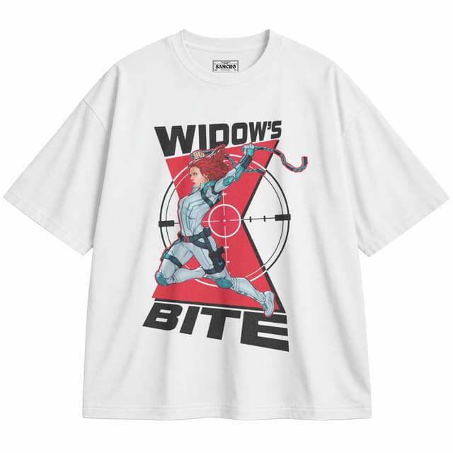 Black Widow 27 — Unisex oversize, Blanco