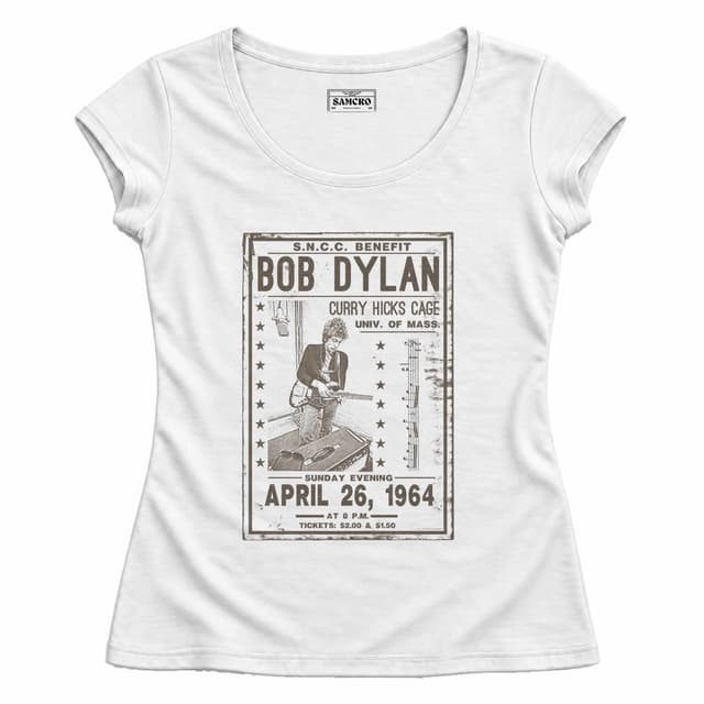 Bob Dylan - Flyer — Mujer entallada, Blanco