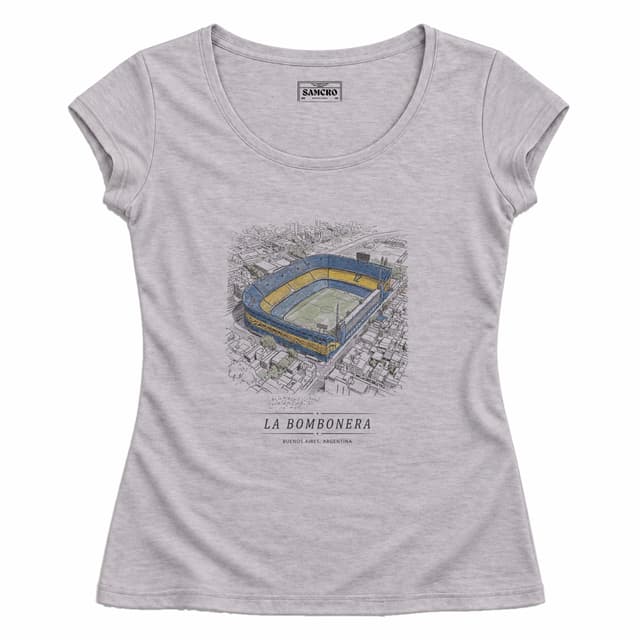Boca Juniors - La Bombonera Ilustrada — Mujer entallada, Gris
