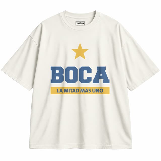 Boca Juniors - La Mitad Mas Uno — Unisex oversize, Crema