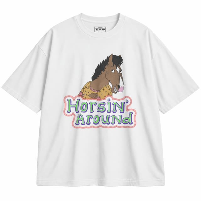 BoJack Horseman 8 — Unisex oversize, Blanco