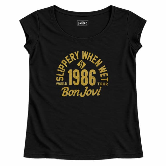 Bon Jovi - 1986 World Tour — Mujer recta, Negro