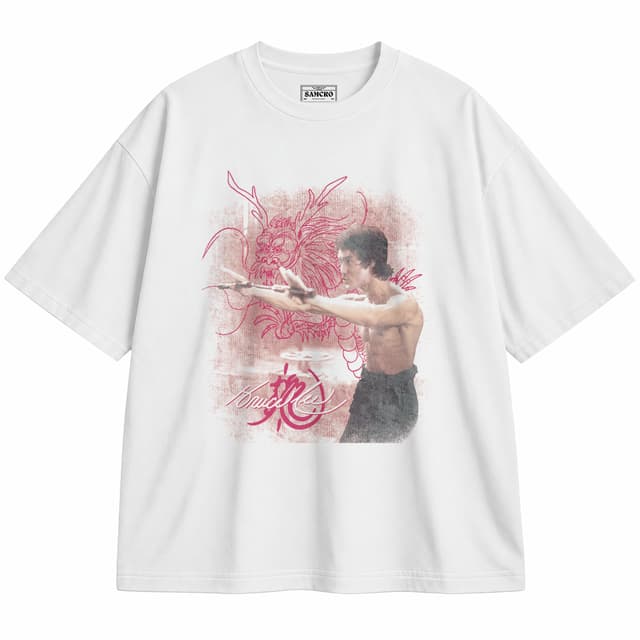 Bruce Lee 4 — Unisex oversize, Blanco
