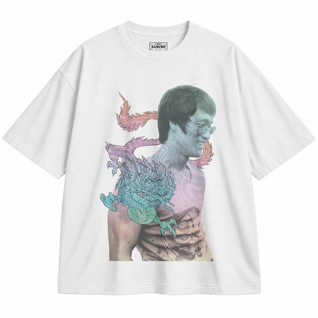 Bruce Lee 6 — Unisex oversize, Blanco