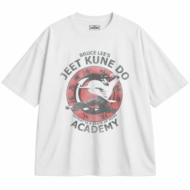 Bruce Lee 8 — Unisex oversize, Blanco