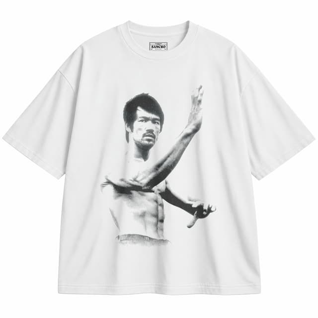 Bruce Lee 9 — Unisex oversize, Blanco