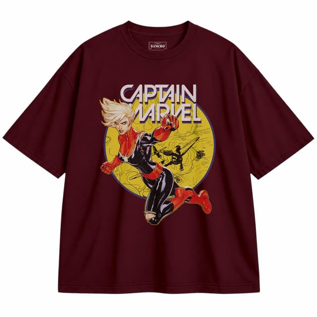 Capitana Marvel 1 — Unisex oversize, Bordó