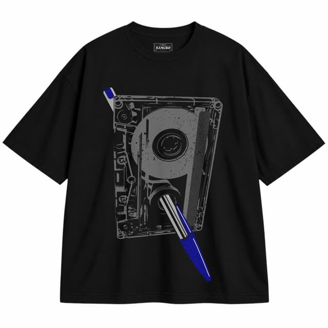 cassette 4 — Unisex oversize, Negro