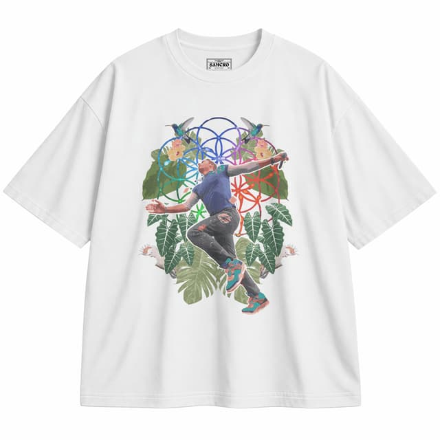 Coldplay 8 — Unisex oversize, Blanco