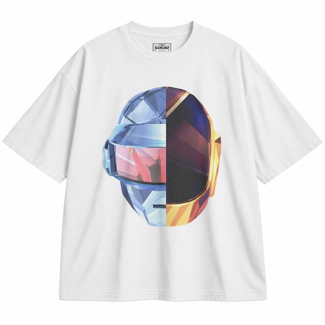 Daft Punk 3 — Unisex oversize, Blanco