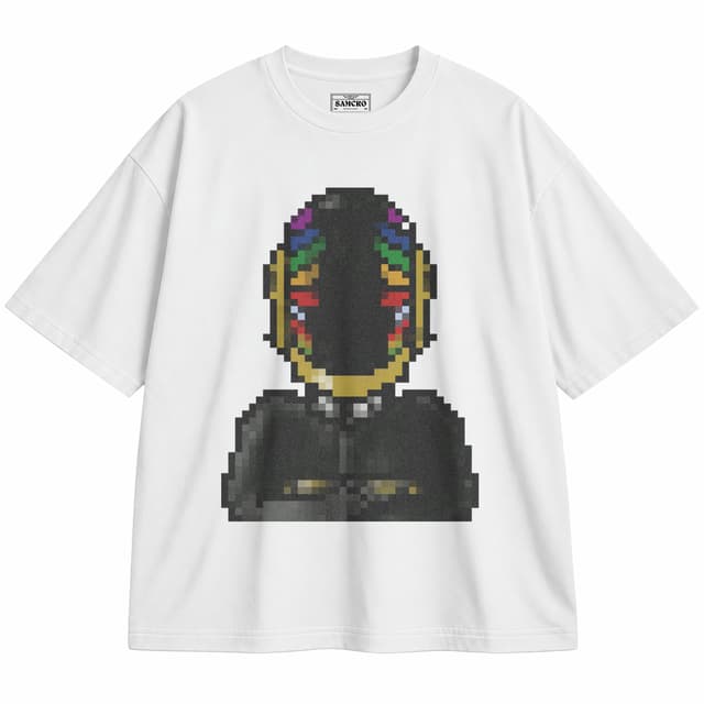 Daft Punk 4 — Unisex oversize, Blanco