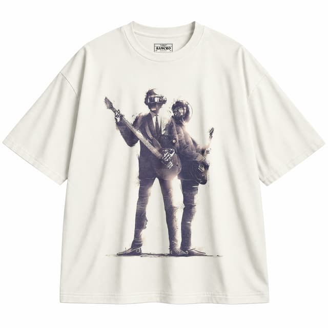 Daft Punk 9 — Unisex oversize, Crema