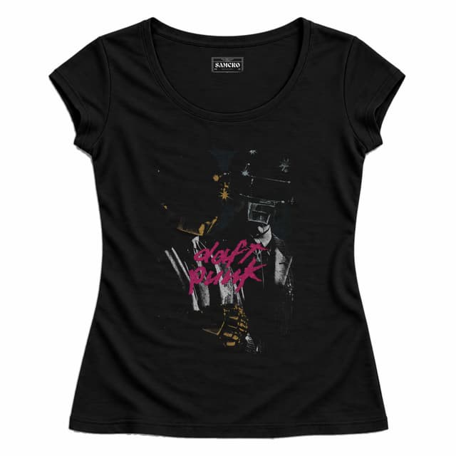Daft Punk - Duo Pink Logo — Mujer entallada, Negro