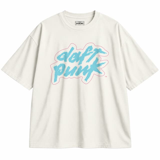 Daft Punk - Script Logo Blue — Unisex oversize, Crema