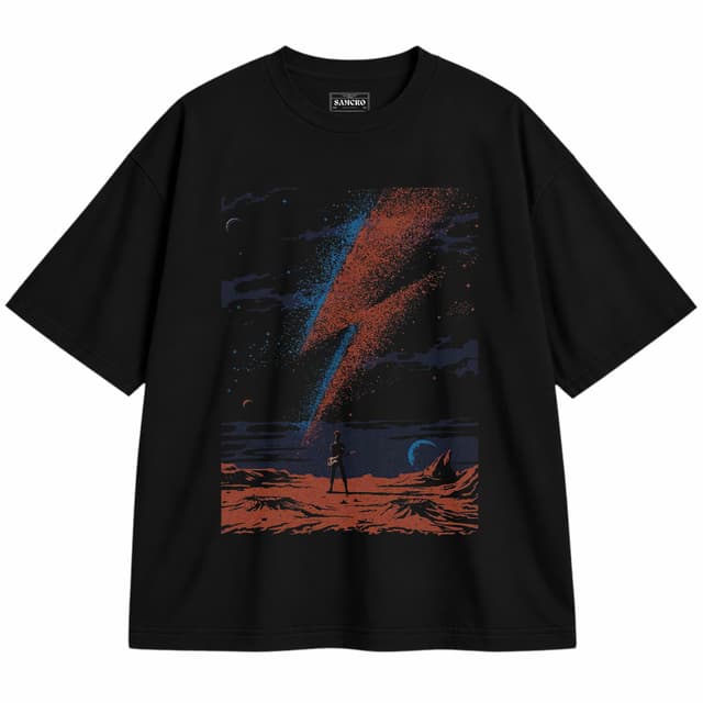 David Bowie 10 — Unisex oversize, Negro