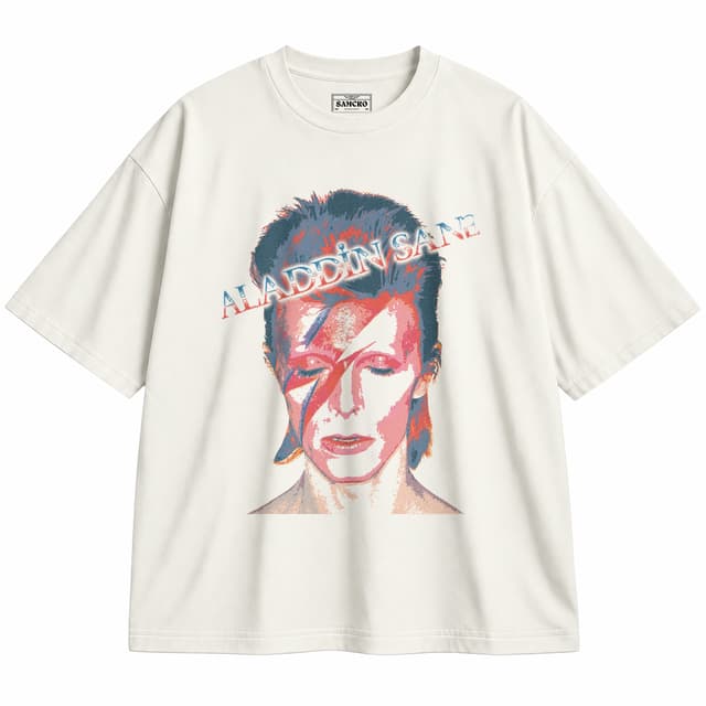 David Bowie - Aladdin Sane — Unisex oversize, Crema