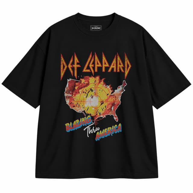 Def Leppard 9 — Unisex oversize, Negro