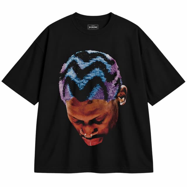 Dennis Rodman 7 — Unisex oversize, Negro