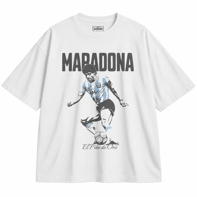DIEGO - El Pibe de Oro — Unisex oversize, Blanco