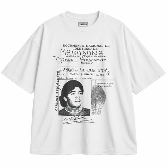 Diego Maradona - Dni — Unisex oversize, Blanco
