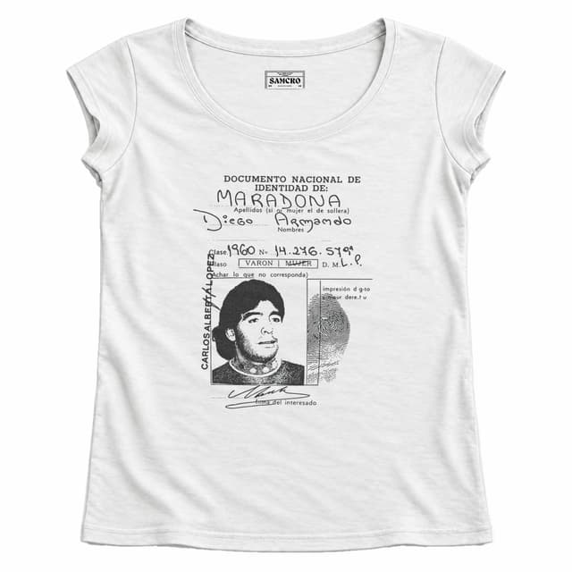 Diego Maradona - Dni — Mujer recta, Blanco