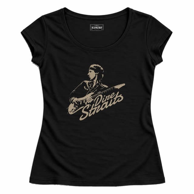 Dire Straits - Knopfler Stratocaster — Mujer entallada, Negro