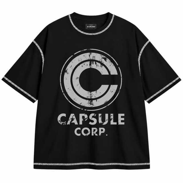 Dragon Ball 2 — Unisex oversize, Negro con costura blanca