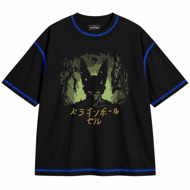 Dragon Ball 27 — Unisex oversize, Negro con costura azul