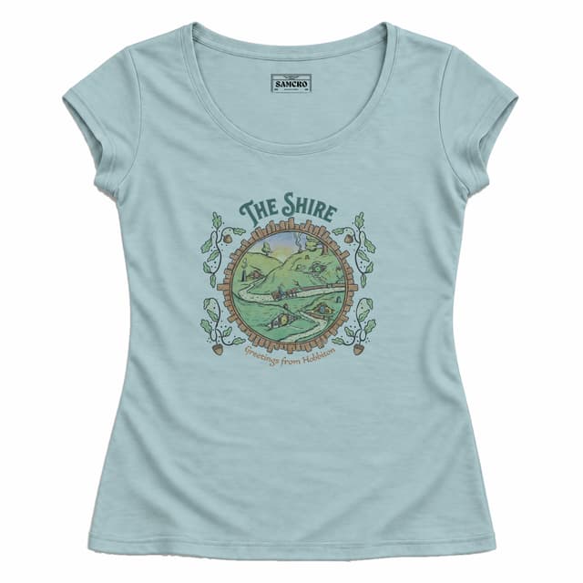 El Señor de los Anillos - Greetings from Hobbiton — Mujer entallada, Celeste