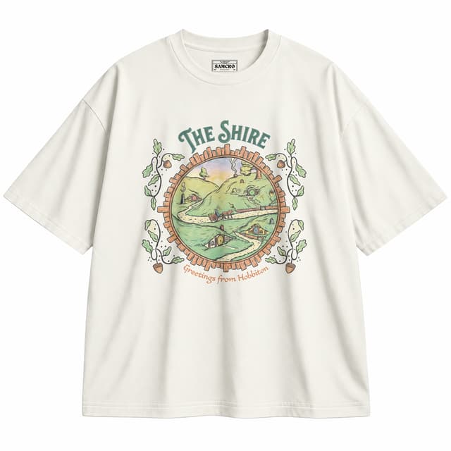 El Señor de los Anillos - Greetings from Hobbiton — Unisex oversize, Crema