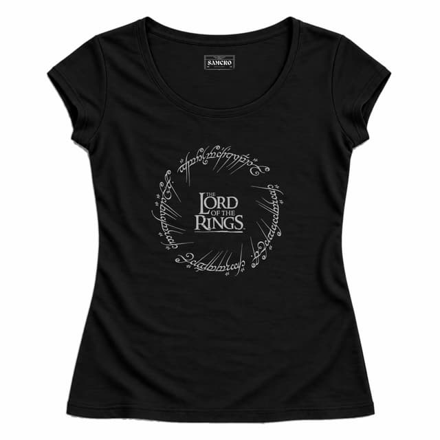 El Señor de los Anillos - Logo Elvish Circle — Mujer entallada, Negro