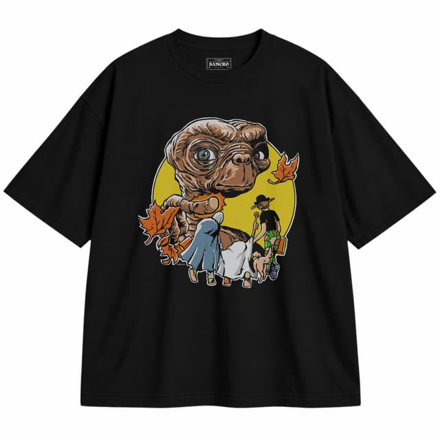 ET - Vintage Halloween — Unisex oversize, Negro
