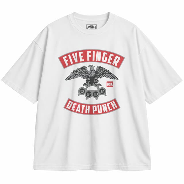 Five FInger Death Punch 6 — Unisex oversize, Blanco