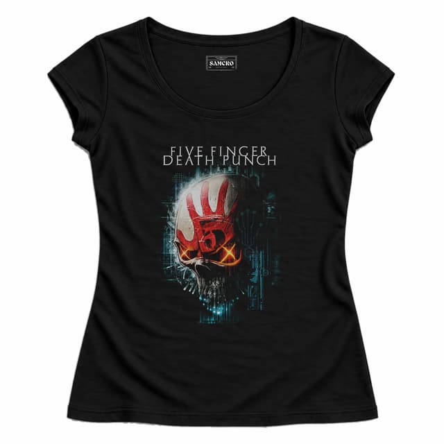 Five Finger Death Punch - Interface Skull — Mujer entallada, Negro