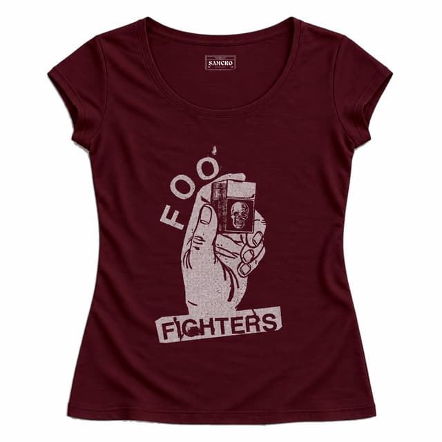 Foo Fighters - Choose Your Colour Lighter in Hand — Mujer entallada, Bordó