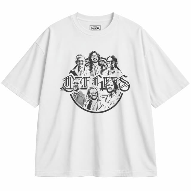 Foo Fighters - Dee Gees Sketch — Unisex oversize, Blanco