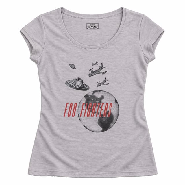 Foo Fighters - Ufo — Mujer entallada, Gris