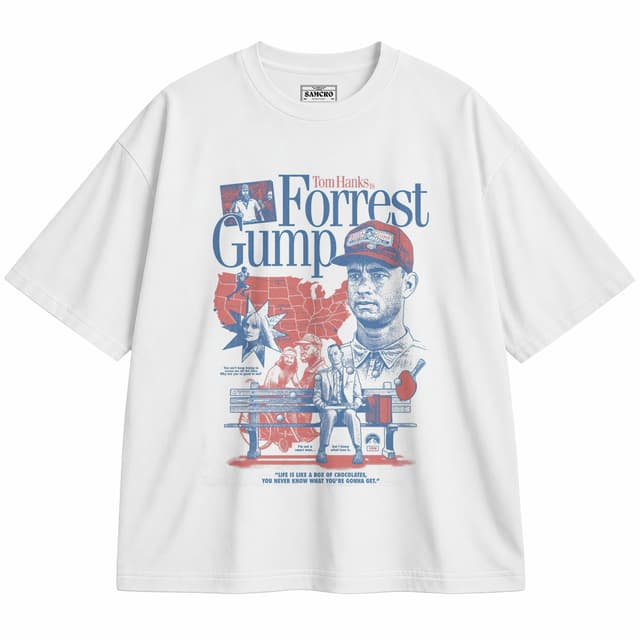 Forrest Gump 3 — Unisex oversize, Blanco